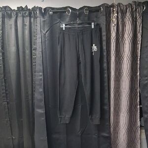 Elegant Black Joggers with Embroidered Detail